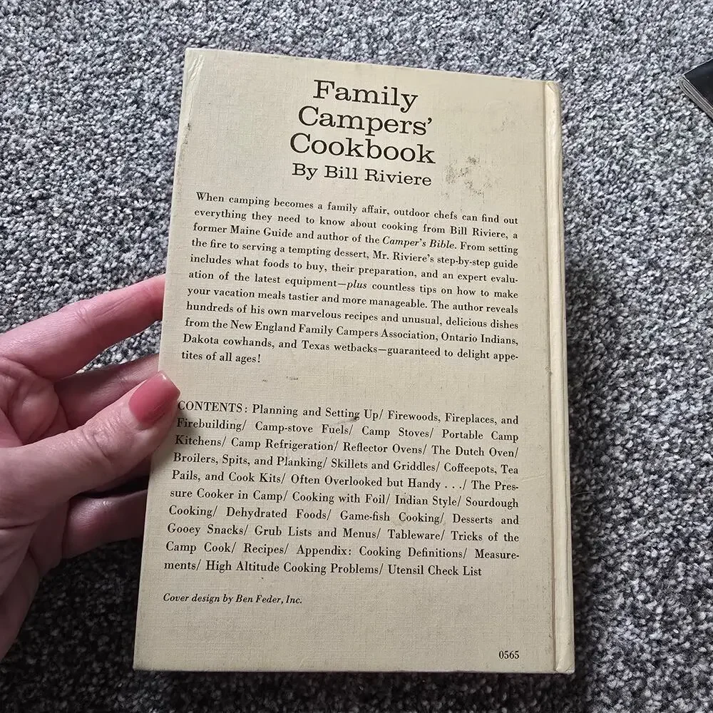 1965 vintage Family Campers Cookbook Bill Riviere 1st Edition